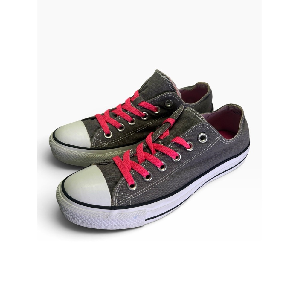 Converse Chuck Taylor All Star Low Top Charcoal Grey Hot Pink Sneaker 8 542017F